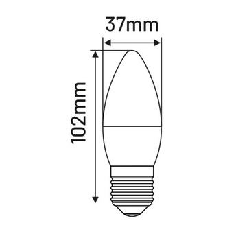 ŻARÓWKA ŚWIECA INQ E27 7W 600lm C37 3000K ciepła biała