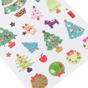 NAKLEJKI ŚWIĄTECZNE BOŻONARODZENIOWE WZORY CHOINKA MIKOŁAJ BAŁWANEK na okno