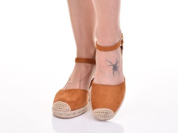 ЖЕНСКИЕ САНДАЛИИ НА ТЕХНИКЕ ЭСПАДРИЛИ НА ПЛАТФОРМЕ ЗАМШЕВАЯ СОЛОМА