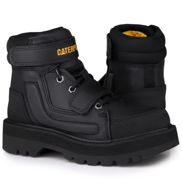 Buty męskie zimowe CAT REIGNITE BLACK SKÓRA WYSOKIE