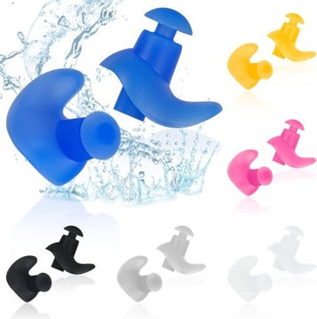 ZATYCZKI DO NOSA I USZU na basen STOPERY KLIPSY 6 PAK ETUI MIX KOLORÓW