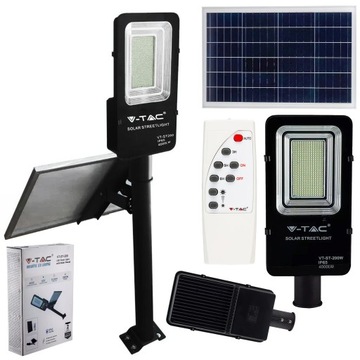 Oprawa ULICZNA lampa naświetlacz LED Solarna VT-ST200 50W 4000K 4000lm IP65