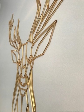 Настенный декор Олень, оргстекло, 60 см, золотое зеркало