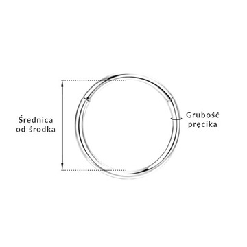 Титановое серебряное КОЛЕСО-кликер Daith Septum 1.2/10