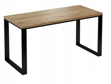Biurko Modern 160 cm,, dąb craft złoty z metalowym stelażem