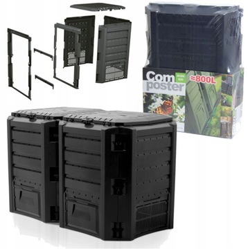 КОМПОСТЕР PROSPERPLAST 800Л ЧЕРНЫЙ МОДУЛЬ