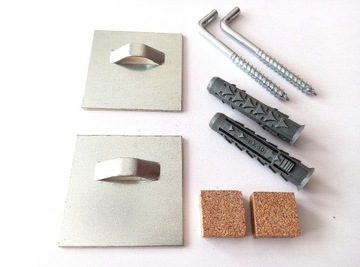 Zawieszki do luster 5x5+dystanse+haki KOMPLET