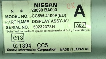 DISPLEJ NISSAN PRIME III P12 OE 28090BA000