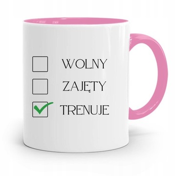 DLA TRENERA TRENERKI SIŁOWNIA KUBEK RÓŻOWY z Nadrukiem ze Zdjęciem