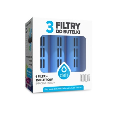 6 filtrów do butelki Dafi SOFT i SOLID szafirowe