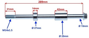 ОСЬ КОЛЕСА ЗАДНЯЯ МОТОЦИКЛ JUNAK BARTON ZIPP ROMET