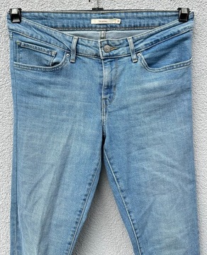 Levis 711 Skinny W31 niebieskie jasne baby blue spodnie jeansowe damskie