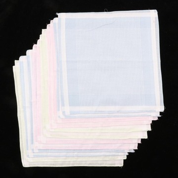 12-pakowa chusteczka unisex w kratę, kwadratowa, ślubna