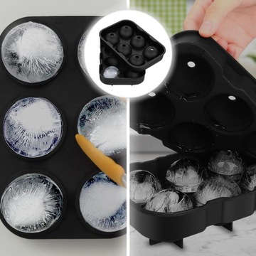 СИЛИКОНОВАЯ ФОРМОВКА ДЛЯ КУБИКОВ ЛЬДА ФОРМОВОЧНАЯ ФОРМОВКА ДЛЯ КУБОВ ШАРИКИ БОЛЬШИЕ XXL 2в1