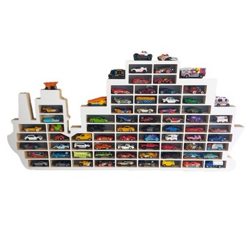 Regał Statek na resoraki auta typu Hot Wheels, Matchbox, parking ekspozytor