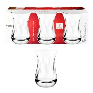 6x ŻŁOBIONA SZKLANKA AIDA OPTIK TULIPAN TURECKA DO HERBATY 160 ML PASABAHCE