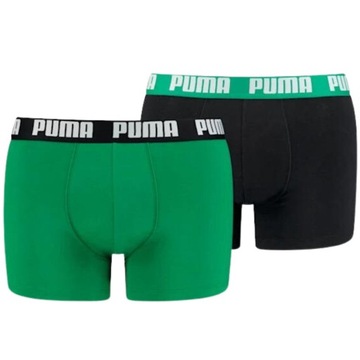 PUMA BOKSERKI MĘSKIE BASIC BOXER 2 PAK ZIELONE, CZARNE 906823 34 r.M