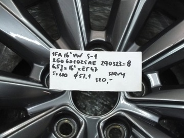 1FA 16 VW POLO IV 5X100 ET47 6,5J O57 2G0601025AE