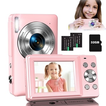 APARAT CYFROWY HD ZOOMEM 16X FUNKCJĄ KAMERY INTERNETOWEJ RÓŻOWY
