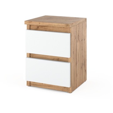 ПРИМОЧНАЯ ШКАФ, ДУБ ВОТАН, БЕЛЫЙ 30 СМ, 2 ЯЩИКА, СТОЛИК под ТВ ДЛЯ СПАЛЬНИ-ЛОФТА