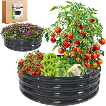 GRZĄDKA PODWYŻSZONA WARZYWNIAK WARZYWA KWIATY STAL 60X60X30cm OCYNK OGRÓD