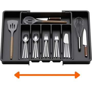 WKŁAD DO SZUFLADY NA SZTUĆCE ORGANIZER ROZSUWANY 33-57 CM BEZ BPA