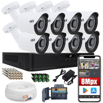 MONITORINGU DOMU 8 KAMER 8MPX IR20 APLIKACJA P2P
