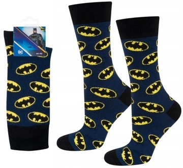 Długie wysokie skarpetki męskie Batman Soxo 40-45 na PREZENT Dzień Chłopaka