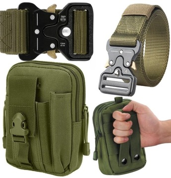 SASZETKA + PAS QR TAKTYCZNY NERKA BIODROWA NA PASEK WOJSKOWA KIESZEŃ ZESTAW