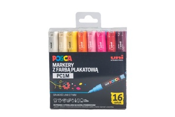 MARKERY POSCA ZESTAW POSCA PC-1M ETUI 16 sztuk pisak flamaster mazak