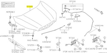 KAPOTA MOTORU SUBARU FORESTER V 2.5 ORIGINÁLNÍ 19-