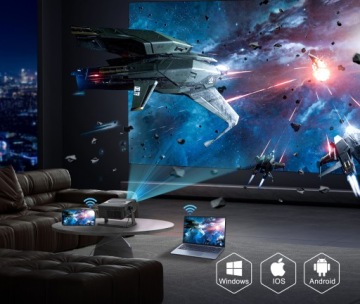 ПРОЕКТОР ANDROID SMART TV WIFI FULL HD 6000LM 4K LED BLUETOOTH