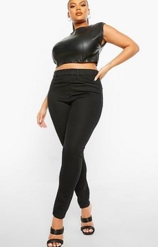 BOOHOO PLUS SIZE JEANSY RURKI CZARNE 46 1Z8D4_B*