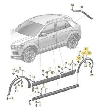 OE VW 2GA854819E VRSTVA HRANA PODBĚHU LEVÝ ZADNÍ ČERNÁ T-ROC