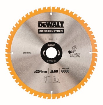 DEWALT TARCZA DO DREWNA 254X30 60Z DT1182