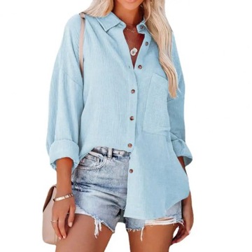 KOSZULA DAMSKA MUŚLINOWA LUŹNA OVERSIZE,3XL