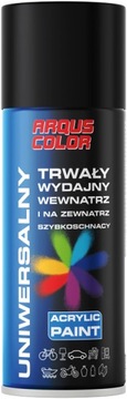 Farba w sprayu czarna matowa akrylowa uniwersalna 400ml RAL 9005 Arqus