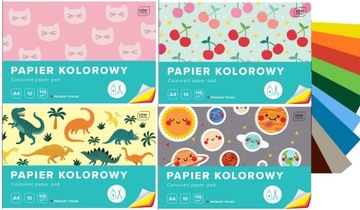 Papier kolorowy wycinanka A4 10 kolorów mix Interdruk
