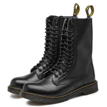 46 GLANY BOTKI OFICERKI DR COMBAT BOOTS SKÓRZANE TRAPERKI KOZAKI 14 DZIUREK