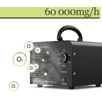 GENERATOR OZONU OZONATOR OCZYSZCZACZ CZASOMIERZ 60 000 MG/H ozonator +TIMER