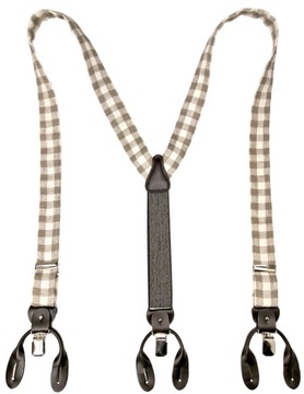 Подтяжки льняные 2в1 БЕЖЕВЫЕ, пуговицы из ткани ЛЬНЯНАЯ ПЛАТА.