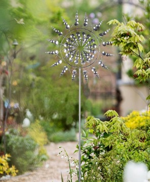 OGRODOWY WIATRAK KINETYCZNY METALOWY SPINNER DEKORACYJNY