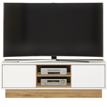 SZAFKA RTV STOLIK TV DO SALONU 120CM RETRO SKANDYNAWSKA BIAŁA MAT LFT001