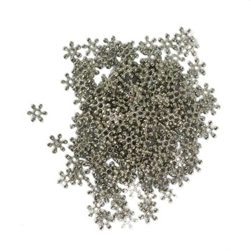 200x posrebrzane płatki śniegu Daisy koraliki dystansowe elementy do biżuterii DIY 8mm