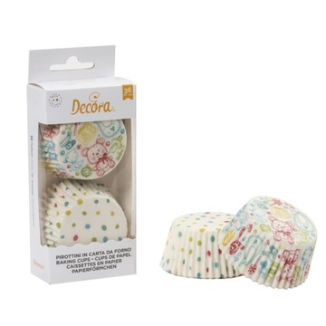 Papilotki do muffinek 50x32mm Decora Baby Misie 36szt