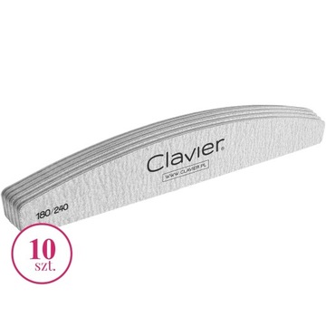 10 szt. Clavier pilnik 180/240 łódka szary do paznokci zestaw