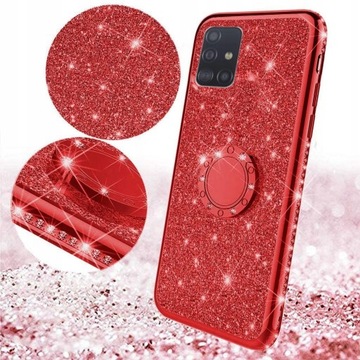 ЧЕХОЛ С БЛЕСКАМИ ДЛЯ SAMSUNG A51 КОЛЬЦО+СТЕКЛО