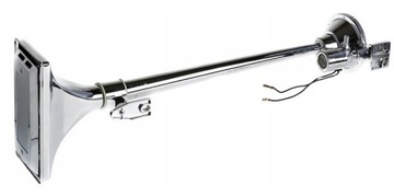 SYGNAŁ PNEUMATYCZNY 64CM TRĄBKA FANFARA 12V/24V PROSTOKĄTNY CHROMOWANY TIR