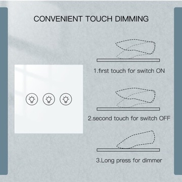 Выключатель света WIFI DIMMER TUYA 2 Gang Белый