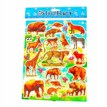 ZESTAW NAKLEJEK DZIKIE ZWIERZĘTA ZOO SAFARI